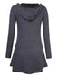 Longline Hooded Zip-Up Cardigan Coat with Flared Hem