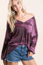 BiBi Tie Dye Hacci Knit Top with Bubble Sleeves
