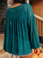 Lace Tie Neck Long Sleeve Blouse