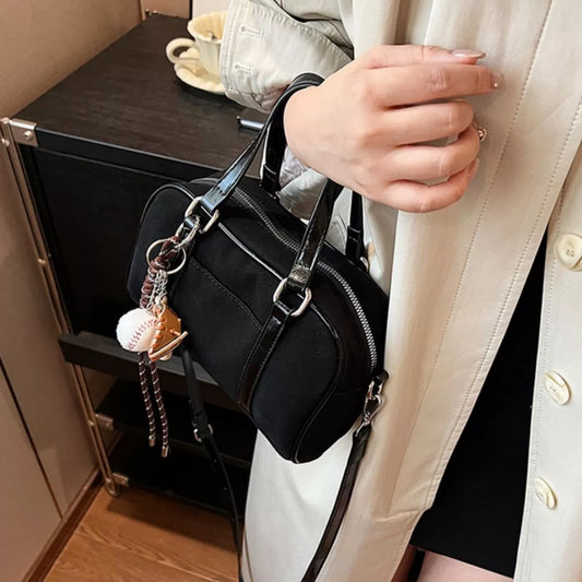 Buckle Crossbody Bag with Charm