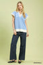 Umgee Contrast Scallop Trim Top