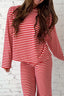 Striped Round Neck Top and Pants Set