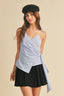 Aemi + Co Side Knotted Surplice Striped Cami
