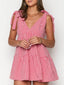Gingham Tie-Shoulder Mini Dress