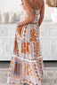 Printed Smocked Back Ricrac Trim Cami Dress