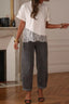 Asymmetric Lace Hem Patchwork Tee