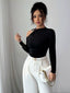 Cutout One-Shoulder Long Sleeve T-Shirt
