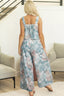 Floral Print Sleeveless Top and Wide Leg Pants Set