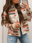 Corduroy Hem Striped Button-Up Jacket