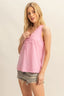 HYFVE Slub Knit Half Button Sleeveless Top