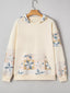 Geo Pattern Patchwork Hoodie with Kangaroo Pocket