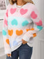 Valentine's Day Heart Pattern Fuzzy Knit Sweater