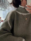 Contrast Trim Turtleneck Long Sleeve Sweater