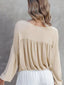 Textured Drop Shoulder Long Sleeve Top