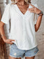 Eyelet Lace Detail Short Sleeve Blouse