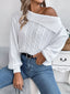 Off-Shoulder Cable Knit Sweater