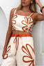 Smocked Square Neck Cami and Pants Set