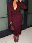 Fringe Trim Bodycon Sweater Dress