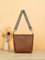 PU Leather Crossbody Bag with Patterned Strap