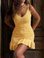 Ruffled Hem Openwork Sweater Dress