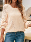 Openwork Round Neck Long Sleeve Sweater