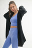 MONO B Chunky Waffle Mineral Wash Hooded Open Cardigan