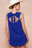 BiBi Popcorn Waffle Open Back Top with Tied Ribbon