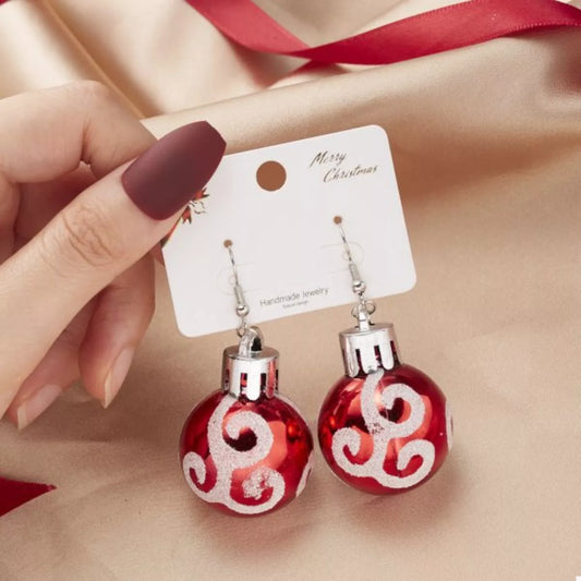 Christmas Ball Drop Earrings