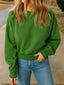 Full Size Basic style Round Neck Cropped Sweatshirt Plus Size