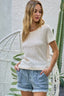 BiBi Cable Knit Top with Back Double Twist Detail