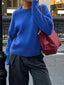 Ribbed Crewneck Drop Shoulder Sweater