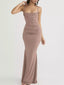 Ruched Spaghetti Strap Bodycon Maxi Dress