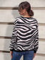 Zebra Print Round Neck Casual Sweatshirt