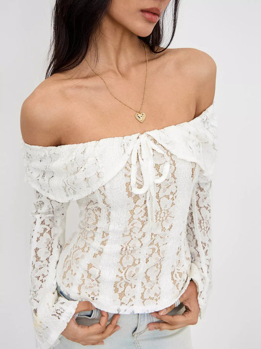 Off-Shoulder Lace Blouse