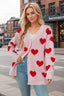 Heart Button Down Long Sleeve Cardigan