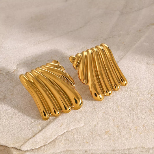 18K Gold-Plated Stainless Steel Minimalist Stud Earrings