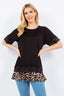 Celeste Full Size Lace Trim Short Sleeve Top