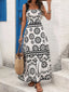 Floral Print Tie Strap Casual Maxi Dress