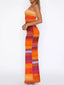 Striped Tube Top and Skirt Set
