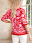 Floral Print Tie-Neck Button Down Shirt