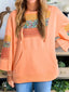 Plaid Floral Patchwork Kangaroo Pocket Hoodie