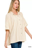 Zenana Oversized Stripe Button Down Shirt