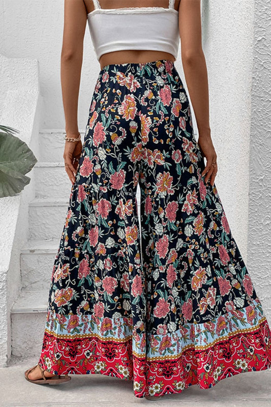 Perfee Floral High Waist Palazzo Pants