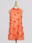 Floral Applique High Neck Sleeveless Mini Dress