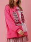 Sequin Boots Color Block Sweatshirt