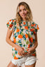 BiBi Multi Color Floral Print Woven Top