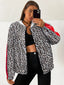 Leopard Zip Up Long Sleeve Jacket