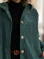 Full Size Corduroy Button Up Hooded Jacket Plus Size