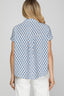 She + Sky Full Size Printed Johnny Collar Short Sleeve Blouse Plus Size