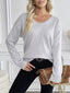 Casual V-Neck Drop Shoulder Sweater